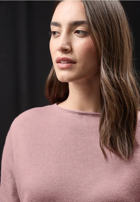 Pull basique powder pink mel.