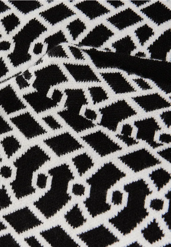 Cosy jacquard trui Black