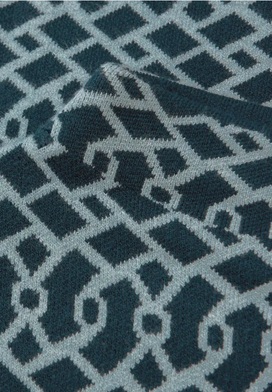 Cosy jacquard trui tide blue