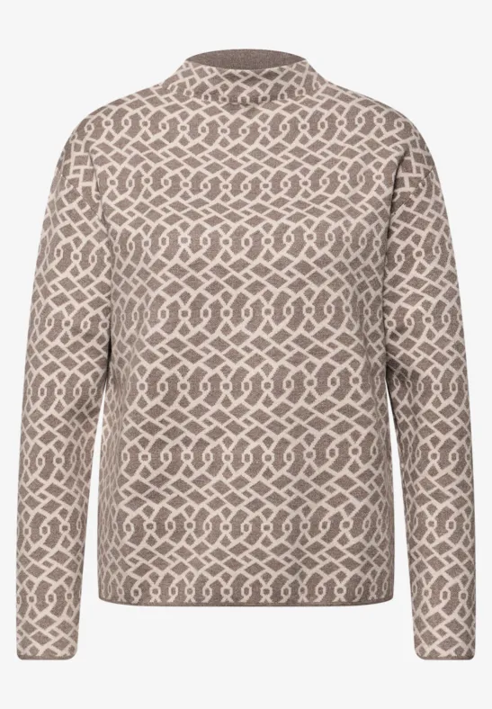 Pull jacquard cosy silk brown mel.