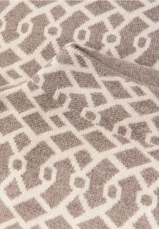 Pull jacquard cosy silk brown mel.