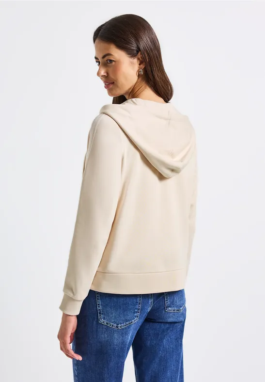 Veste à capuche avec bande décorative tusk cream