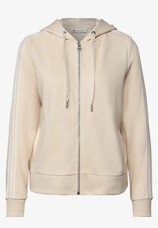 Veste à capuche avec bande décorative tusk cream