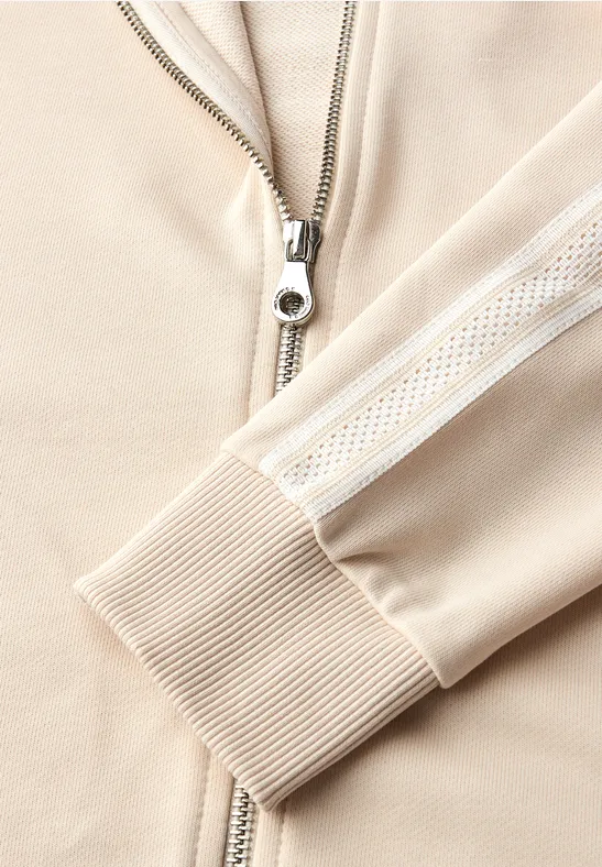 Veste à capuche avec bande décorative tusk cream