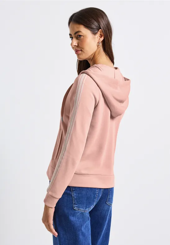 Veste à capuche avec bande décorative faded rose