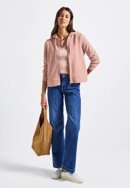 Veste à capuche avec bande décorative faded rose