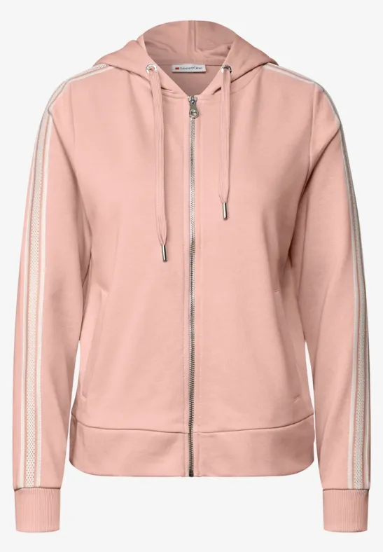 Veste à capuche avec bande décorative faded rose