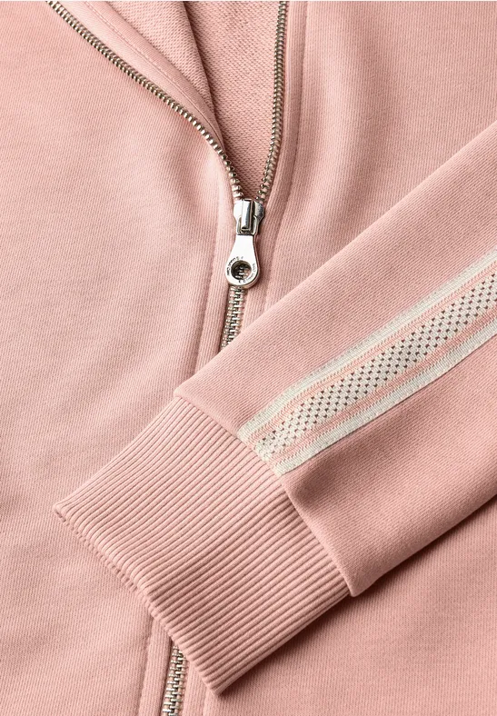 Veste à capuche avec bande décorative faded rose