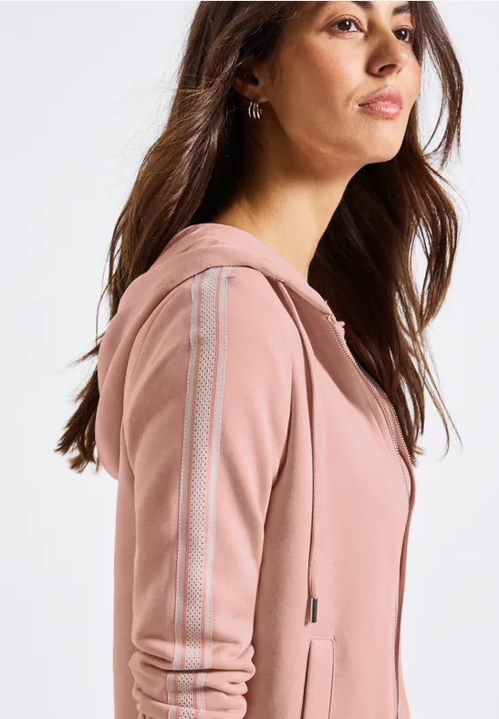 Veste à capuche avec bande décorative faded rose