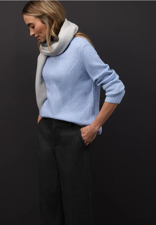 Softer Strukturpullover frosted blue mel.