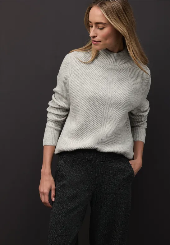 Softer Strukturpullover pelican grey mel.