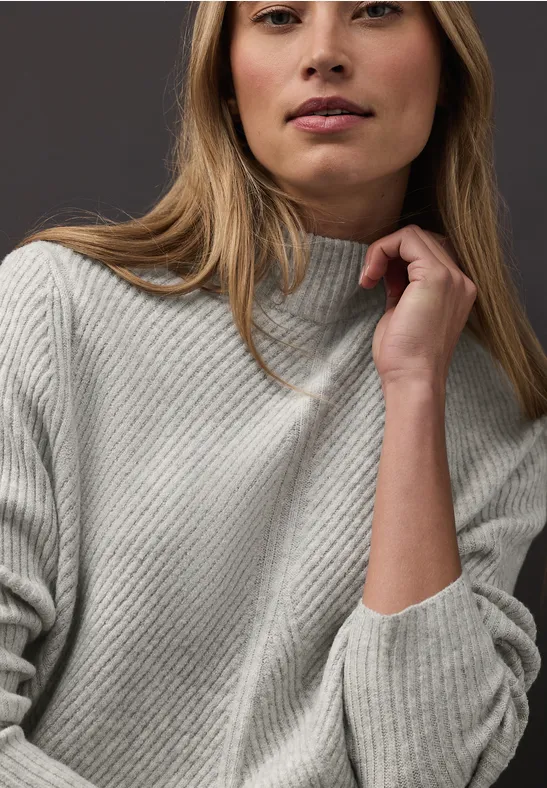 Softer Strukturpullover pelican grey mel.