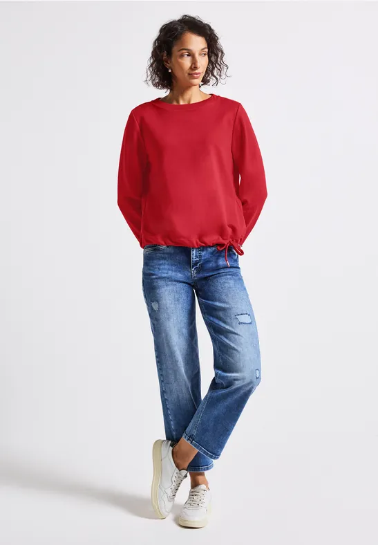 Sweat-shirt à col rond racing red