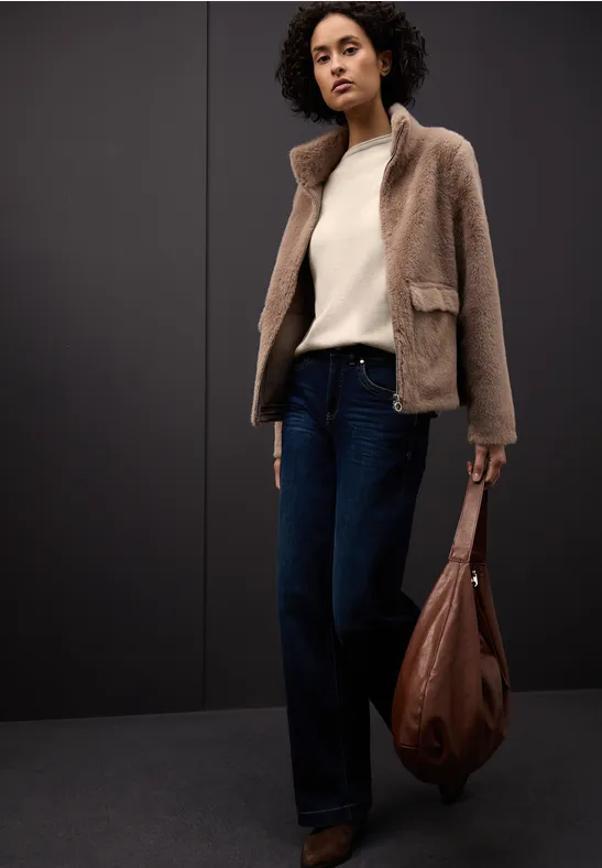 Pullover mit gerolltem Saum tusk cream mel.