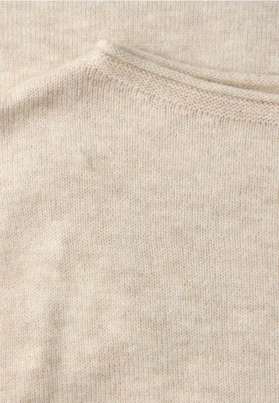 Pullover mit gerolltem Saum tusk cream mel.