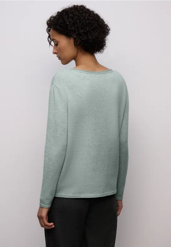 Pull avec ourlet roulé nile blue mel.