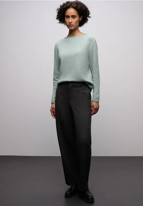 Pull avec ourlet roulé nile blue mel.