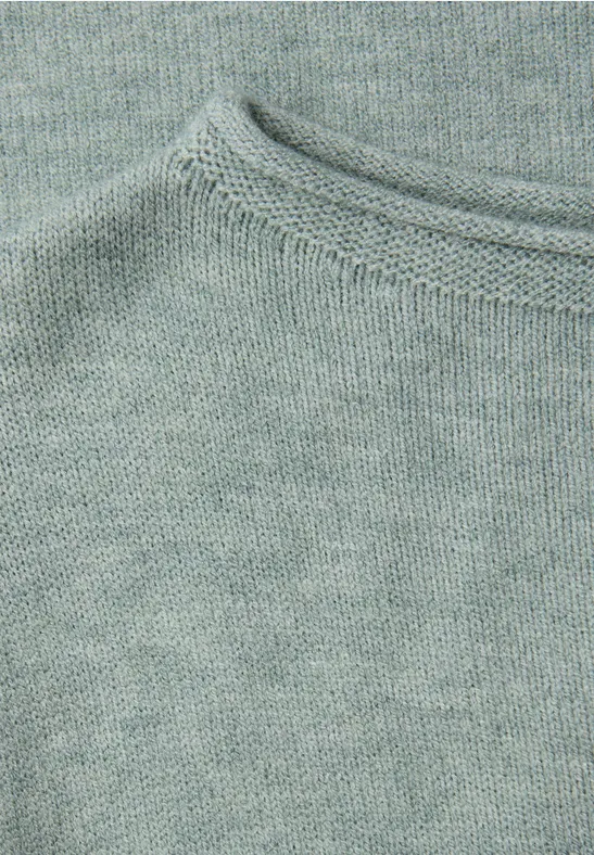 Pull avec ourlet roulé nile blue mel.