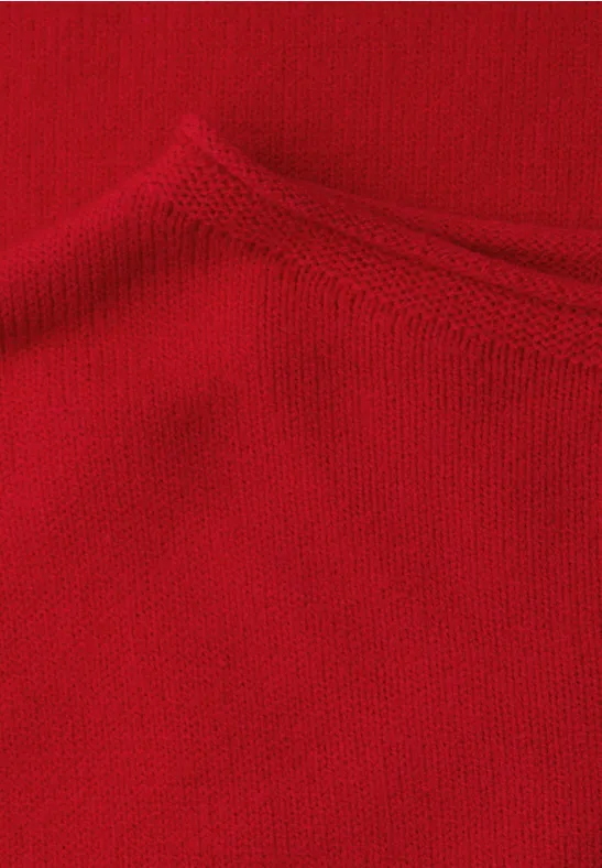 Pullover mit gerolltem Saum racing red
