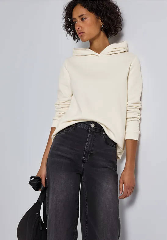 Sweater met capuchon soft beige