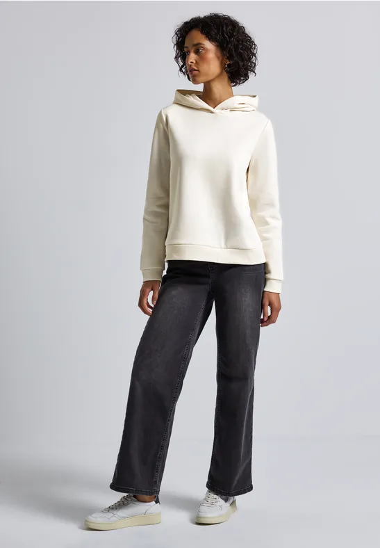 Sweater met capuchon soft beige