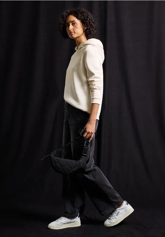 Sweater met capuchon soft beige