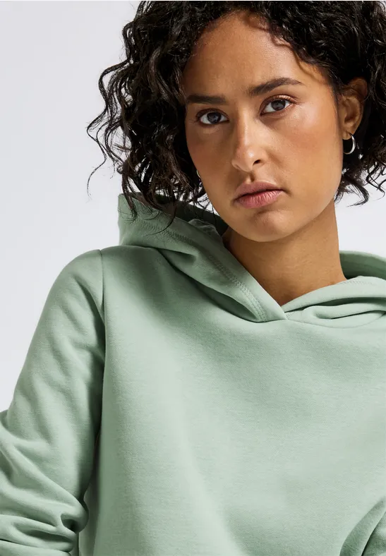Sweat-shirt avec capuche serene green