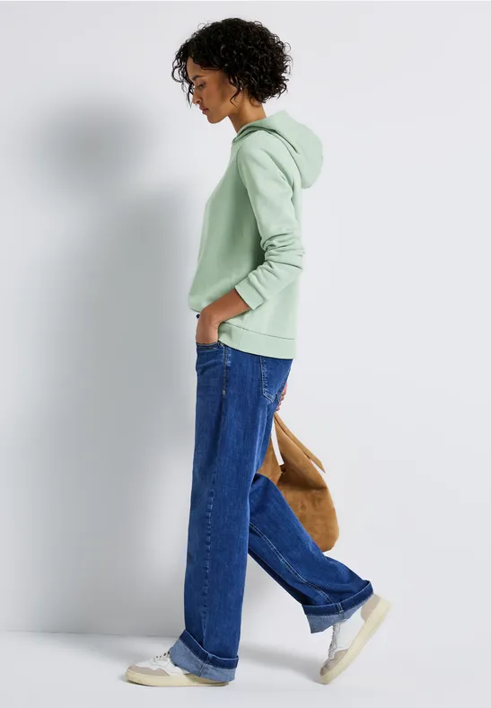 Sweat-shirt avec capuche serene green