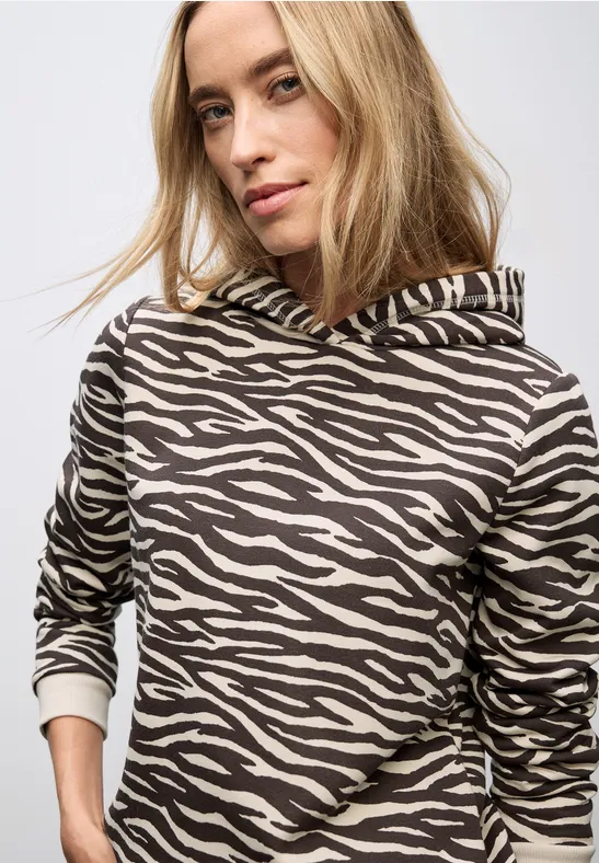 Sweat à capuche à motifs deep roast brown
