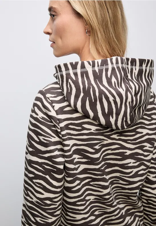 Sweat à capuche à motifs deep roast brown