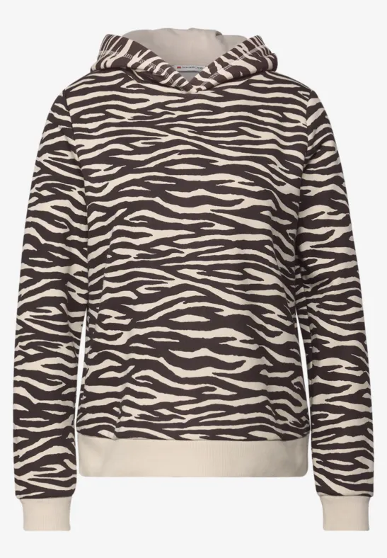 Sweat à capuche à motifs deep roast brown