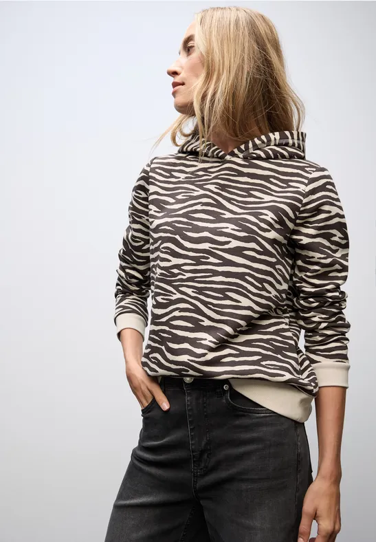 Sweat à capuche à motifs deep roast brown