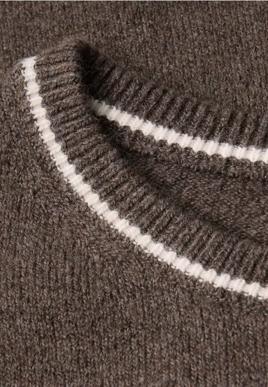 Trui met korte mouwen dark nomad brown mel.