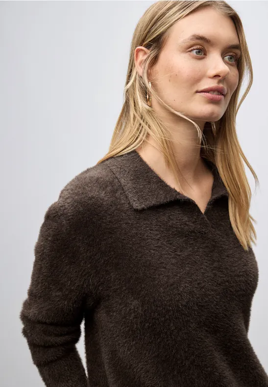 Pull en fil de plume deep roast brown