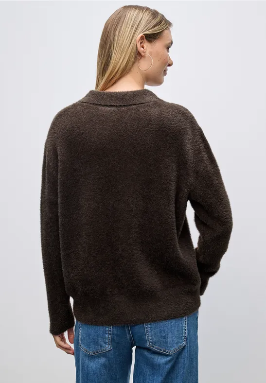 Pull en fil de plume deep roast brown