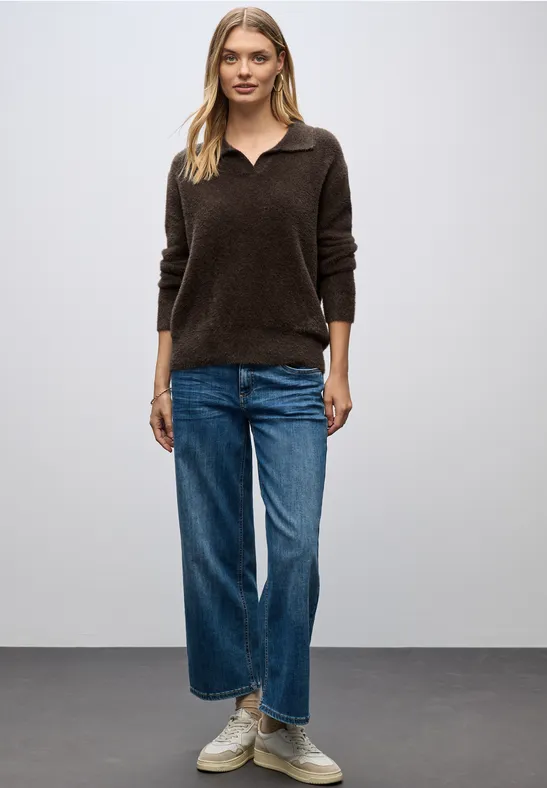 Pull en fil de plume deep roast brown