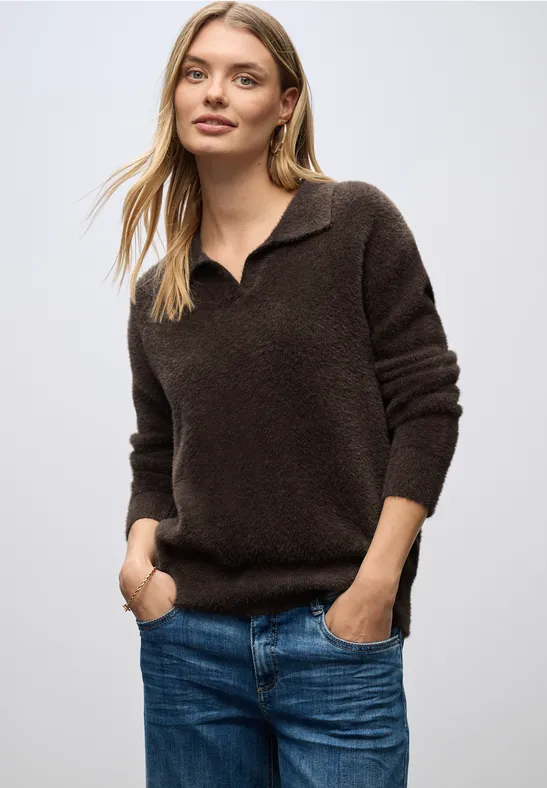 Pull en fil de plume deep roast brown