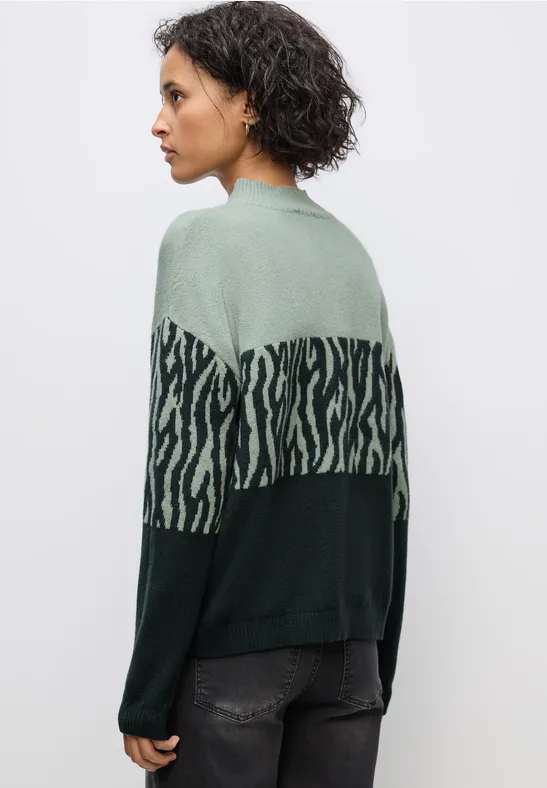 Sweat met jacquard in kleurblok null