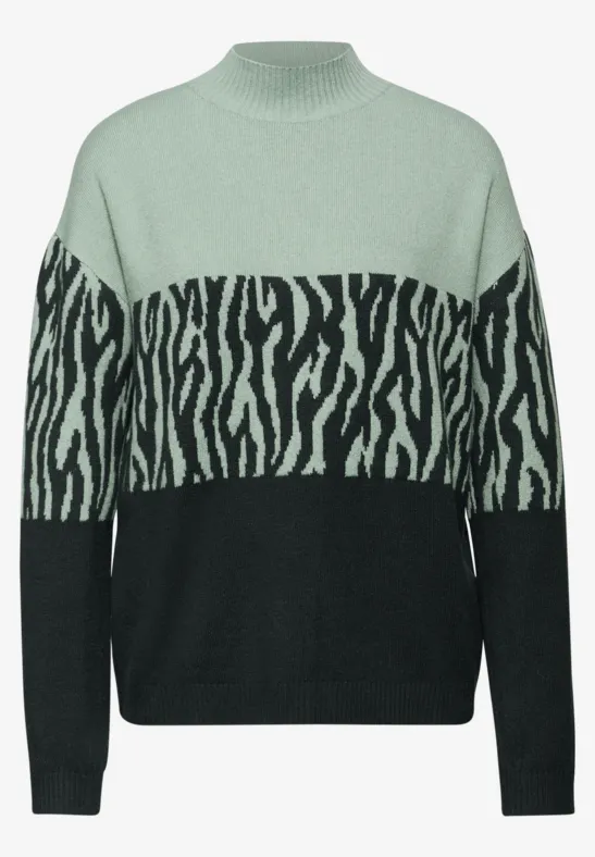 Sweat met jacquard in kleurblok null