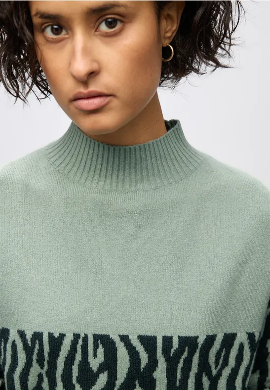 Sweat met jacquard in kleurblok null