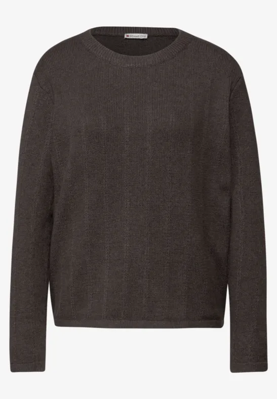 Strukturpullover rustic brown mel.