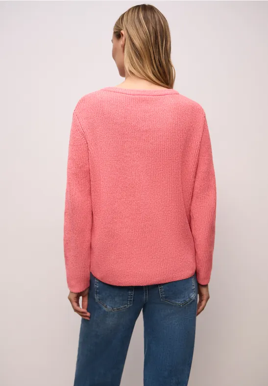 Chenille Pullover striking coral