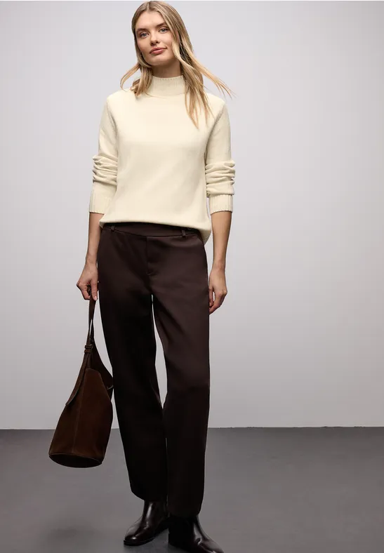 Pullover mit Tape-Details soft beige