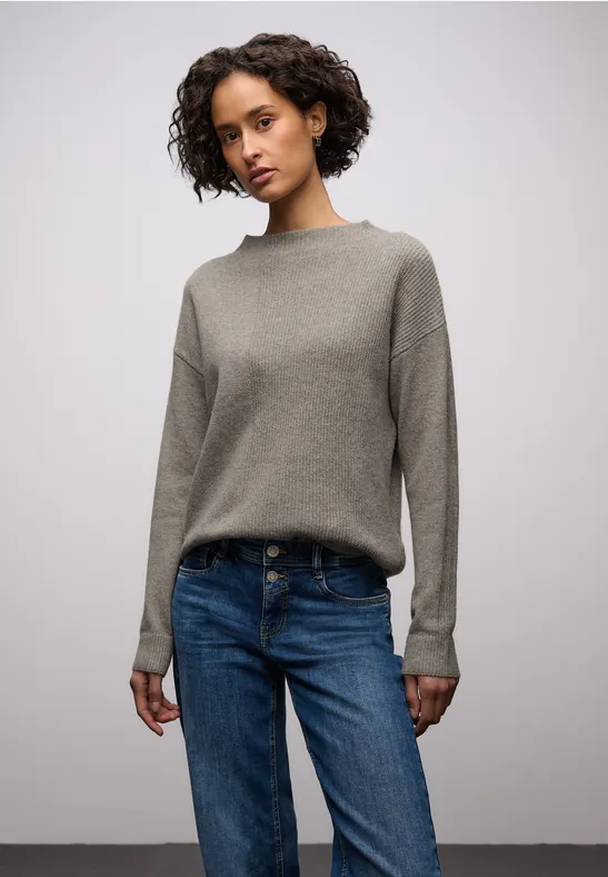 Strukturmix Pullover muted mocha mel.