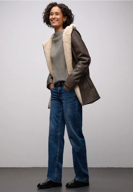 Strukturmix Pullover muted mocha mel.