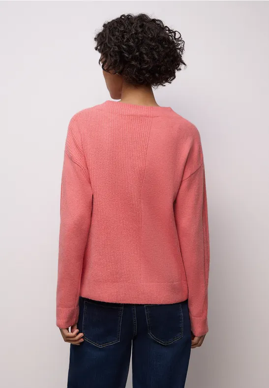 Strukturmix Pullover striking coral mel.