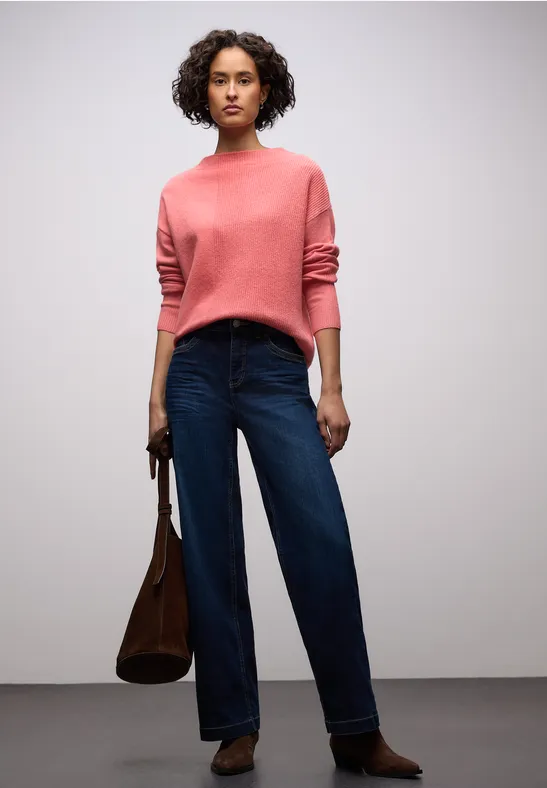 Strukturmix Pullover striking coral mel.