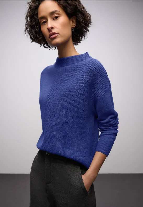Strukturmix Pullover amparo blue mel.