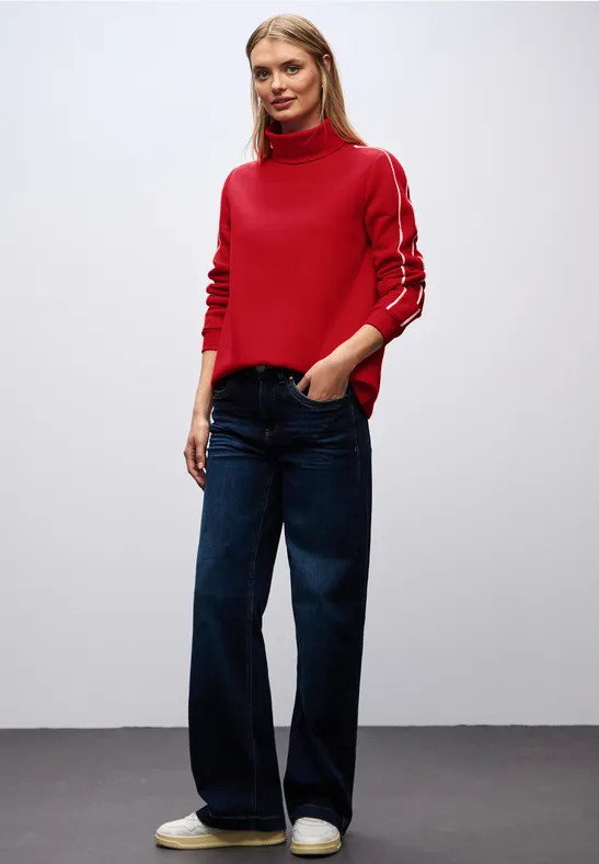 Sweater met opstaande kraag racing red