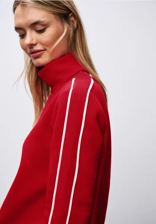 Sweater met opstaande kraag racing red